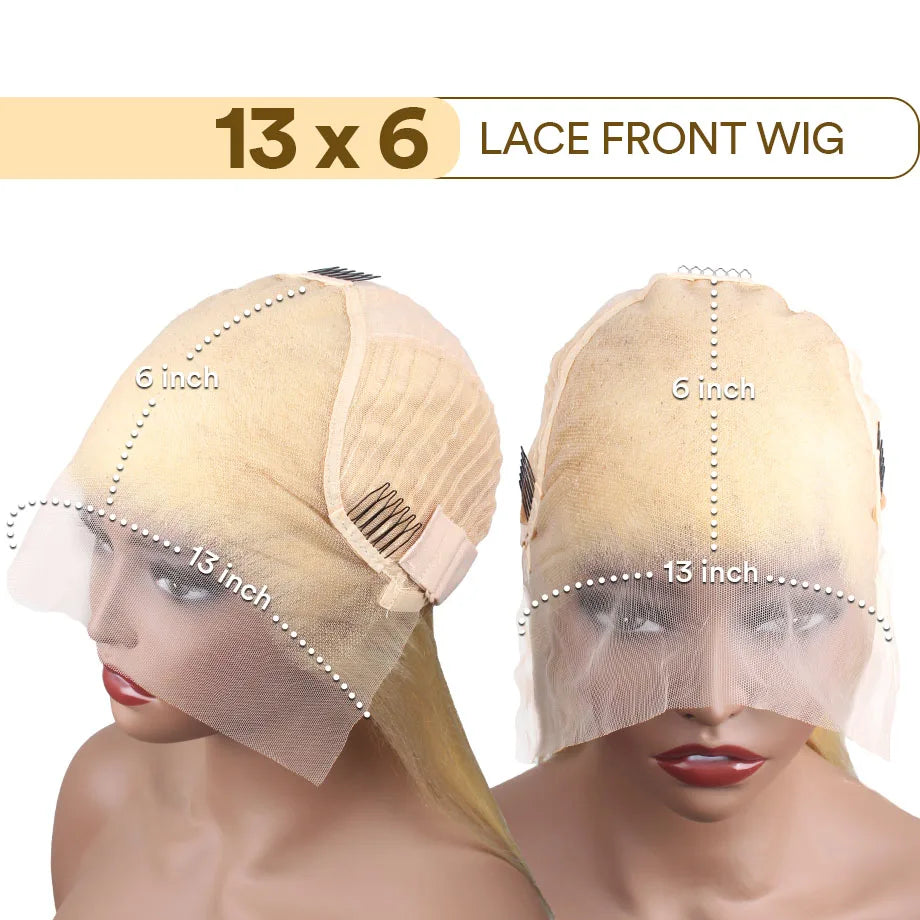 **Blonde Straight 613 HD Lace Frontal Wig / 13x6 Lace Front Wig / Human Hair / Honey Colored 13x4 Transparent Lace Front Wigs for Women