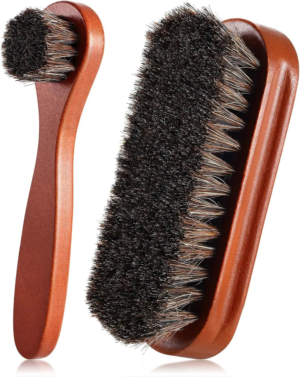 Horsehair Shoe Shine Brush Set / Polishing Applicator / Cleaning / Leather Shoes / Boot Care / Brush / Suede Cleaning Brush