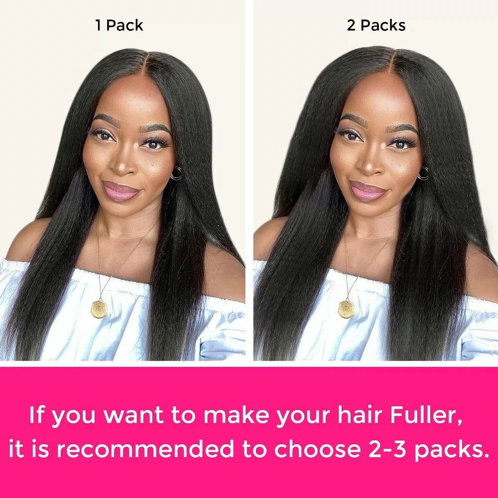 Human Hair Extensions / 100% Unprocessed Remy Hair Clip in Hair Extensions / Real Human Hair / for Women / Kinky / Straight