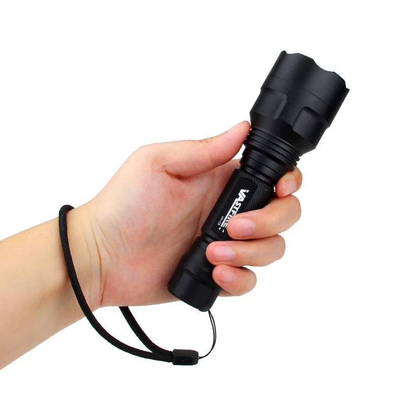 Green LED Hunting Flashlight / Tactical / 1-Mode USB Rechargeable Weapon Light With Press Switch Power by 18650 Battery