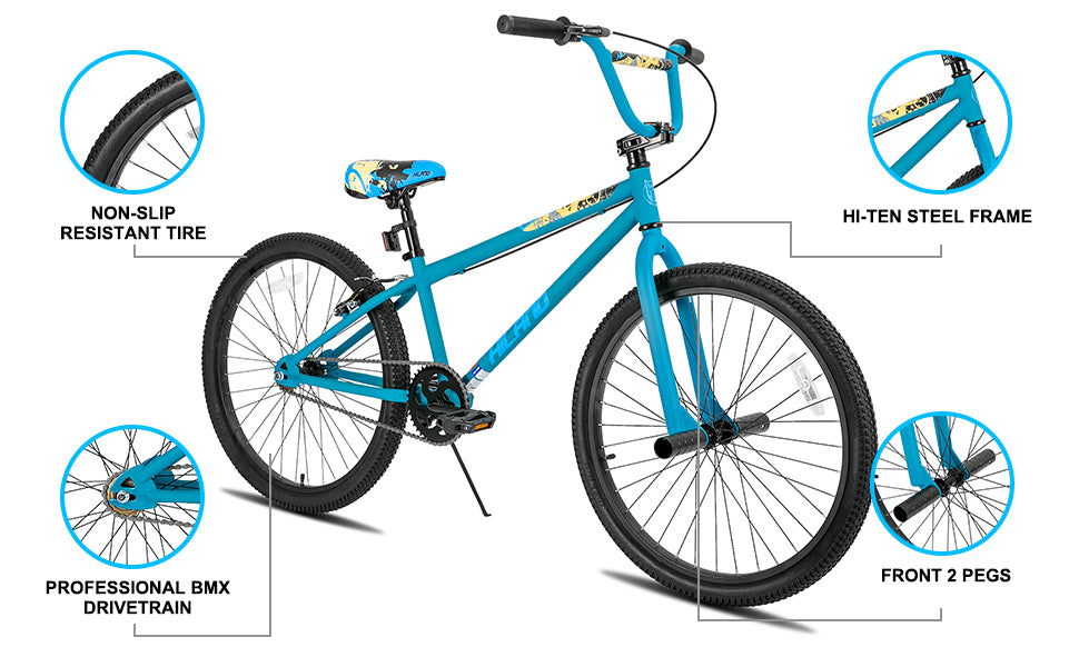 24 26 inch BMX Bike / Teen Bike  / Adult Bikes /  Beginner-Level BMX to Advanced Riders with 2 Pegs