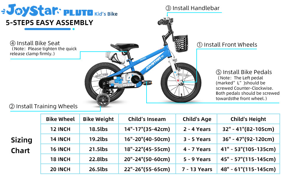 12 14 16 18 20 Inch Kids Bike / Light Up Training Wheels /  Boys & Girls Age 3-12 Years / Childrens Bikes