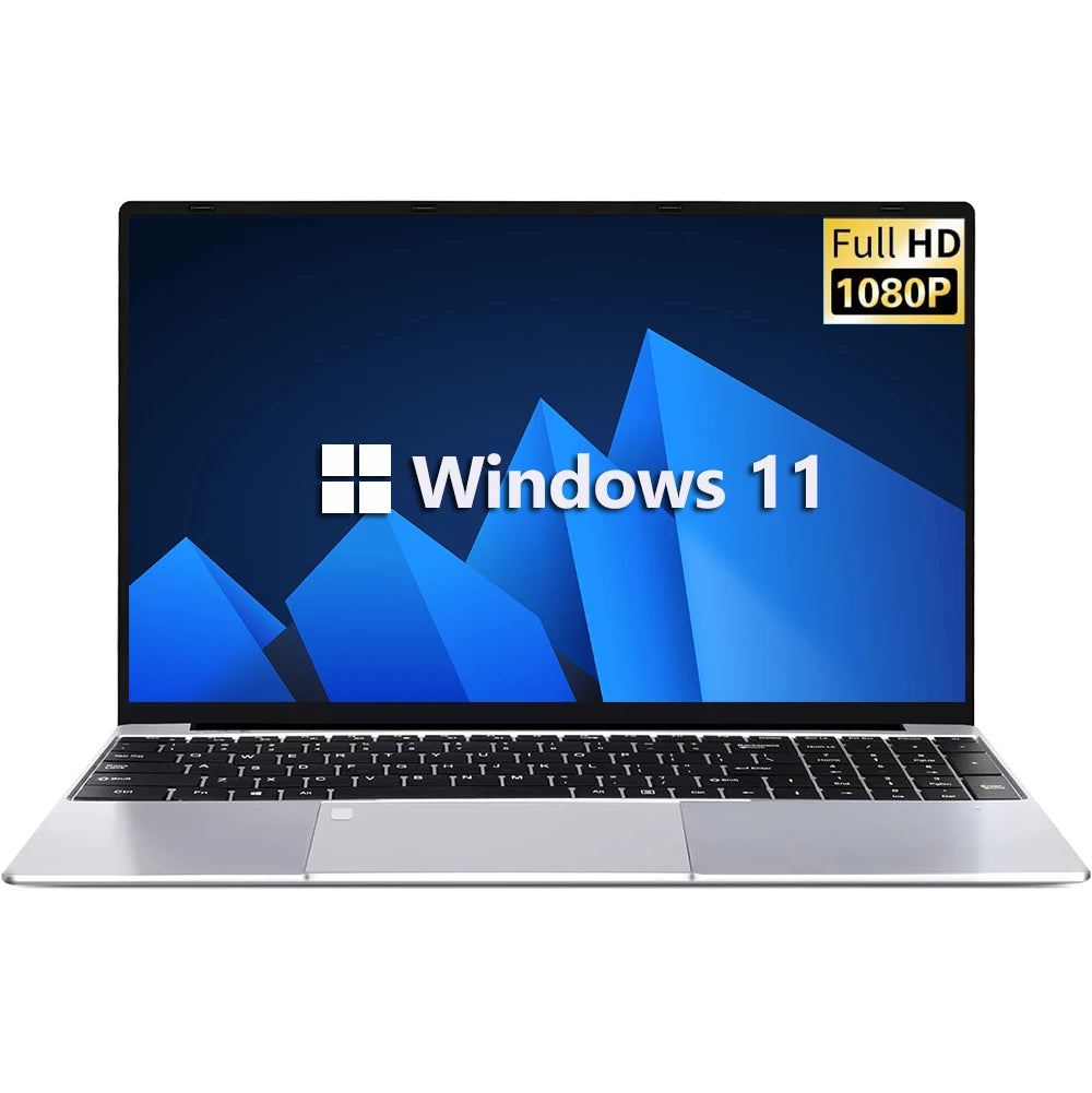15.6" HD N4000 IPS Laptop Computer Intel Celeron Notebook / PC Fingerprint Unlock / Windows 11 / Pro 16GB DDR4 1TB SSD Gaming Laptop