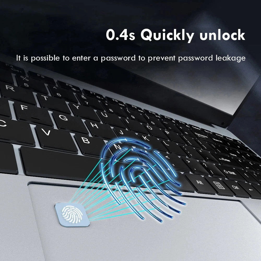 15.6" HD N4000 IPS Laptop Computer Intel Celeron Notebook / PC Fingerprint Unlock / Windows 11 / Pro 16GB DDR4 1TB SSD Gaming Laptop