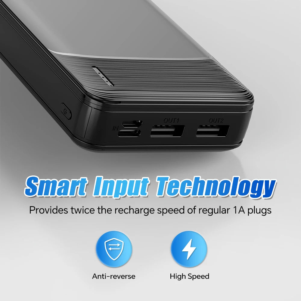 30000mAh Large Capacity Power Bank / USB-C Quick Charge With 2 Outputs & 2 Inputs  / For Most Electronic Devices