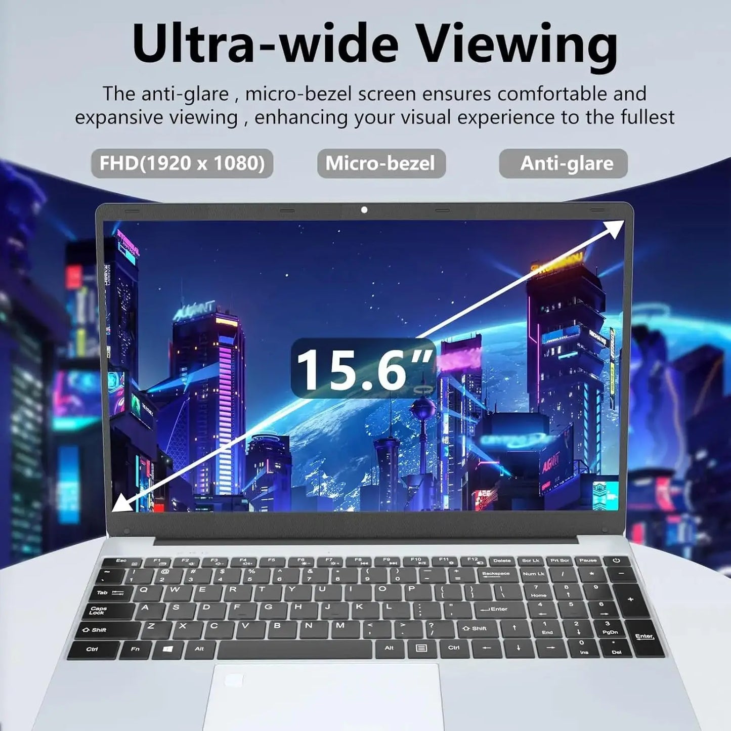 15.6" HD N4000 IPS Laptop Computer Intel Celeron Notebook / PC Fingerprint Unlock / Windows 11 / Pro 16GB DDR4 1TB SSD Gaming Laptop