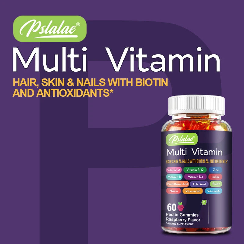 **Multivitamin Gummies w/ Vitamins and Minerals / Enhances Energy Levels / Immune Support / Antioxidant / 60 Gummies