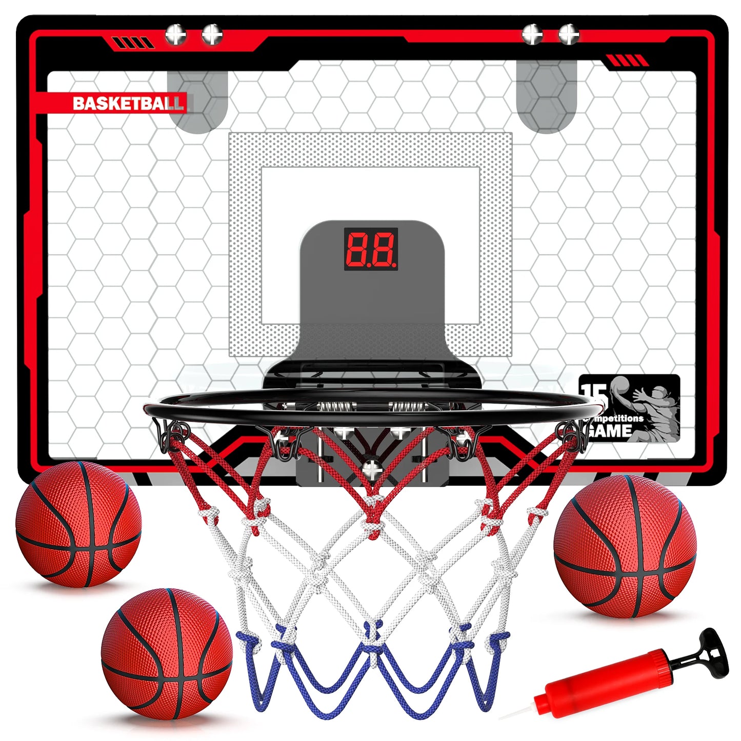 Mini Basketball Hoop For Kids /  Basketball Hoop Over The Door /  Scoreboard /  Sports Toys /  Gifts f   4 - 10 Year Old Boys and Girls
