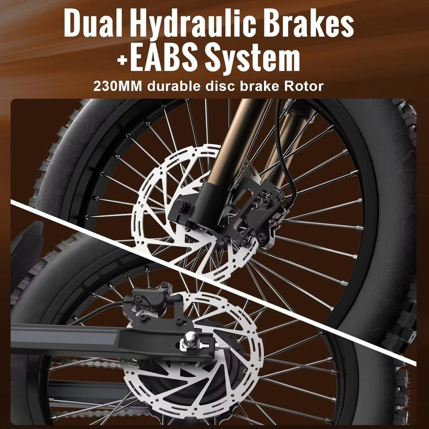 ***ebike GT73 2000W Mountain Off-Road Electric Motorcycle / 25" Tires / 36.4AH Dual Battery / ebike Max 37 mph / Dual Hydraulic Brake s