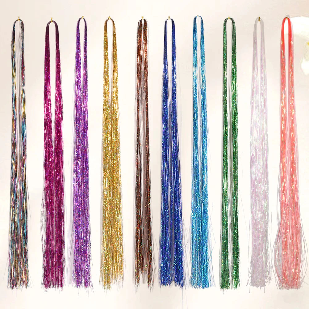 1PC Glitter /  Tinsel / Shiny Fairy Hair /  Sparkling Tinsel  /  Tinsel Hair Extensions /  Women /  Girls /  Hair Accessories /  Cosplay Party /  Costume / Dress -up Play