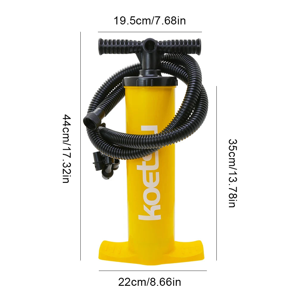 4L Kayak Air Pump / Anti-Slip / Double Action Inflation Pump / Portable Hand Pump / Handheld Air Inflator for Water Sports
