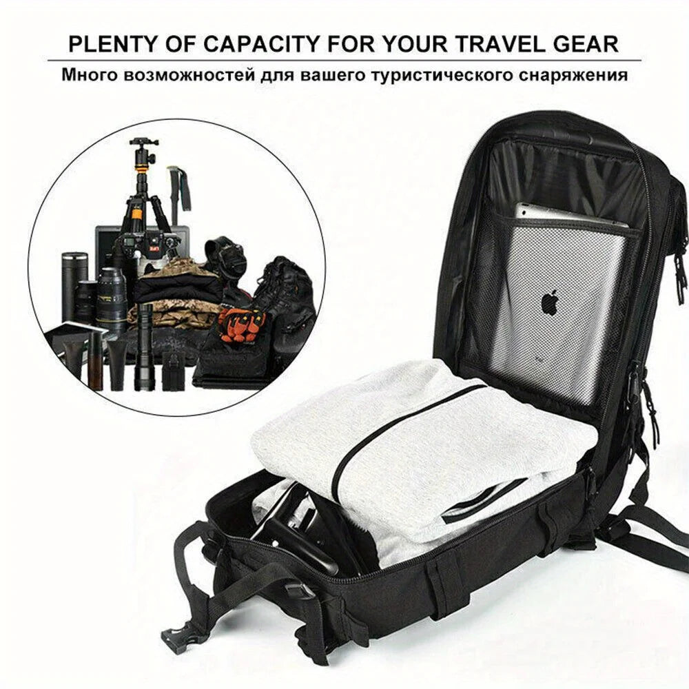 30L Outdoor Molle Backpack  /  Canvas Backpack  /  Camping  /  Hiking  /  Fishing