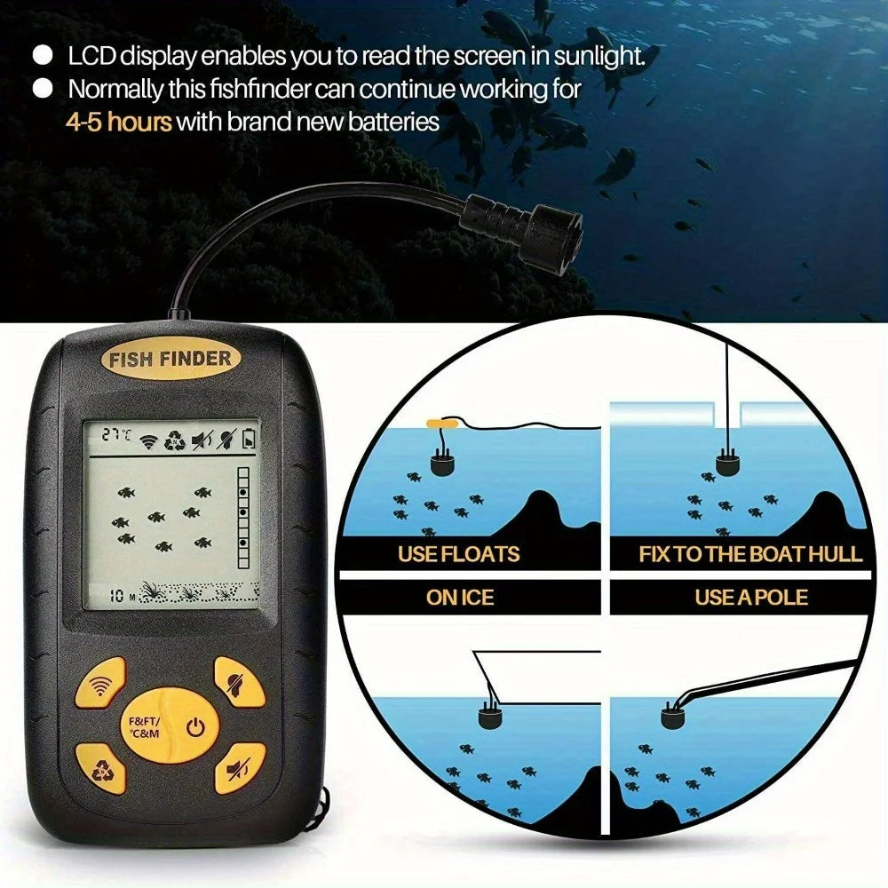 2.3'' Quality Portable Fish Finder /  Echo Sonar  / Alarm Sensor  /  Transducer  /  Fishfinder