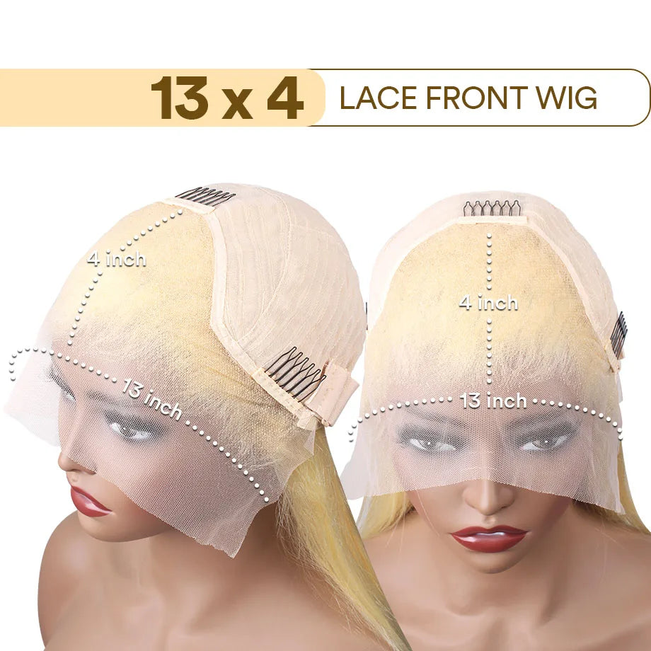 **Blonde Straight 613 HD Lace Frontal Wig / 13x6 Lace Front Wig / Human Hair / Honey Colored 13x4 Transparent Lace Front Wigs for Women