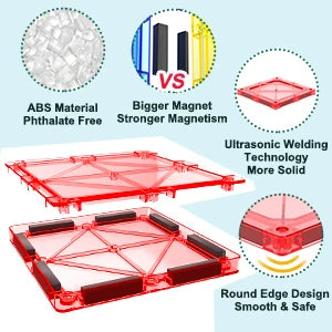 118 PCS Magnetic Tiles /  Magnet Building Blocks /  Kids Toys  /  Ages 3-12  /  STEM Educational Construction Toys /  Toddlers