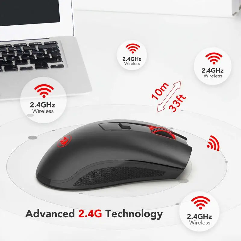 M652 Optical 2.4G Wireless Mouse with USB Receiver / Portable Gaming & Office Mouse / 5 Adjustable DPI Levels
