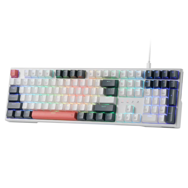 CM***K668 RGB Gaming Keyboard / 108 Keys Wired Mechanical Keyboard w/Extra 4 Hotkeys / Upgraded Hot-swappable Socket / Red Switch