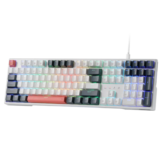 CM***K668 RGB Gaming Keyboard / 108 Keys Wired Mechanical Keyboard w/Extra 4 Hotkeys / Upgraded Hot-swappable Socket / Red Switch