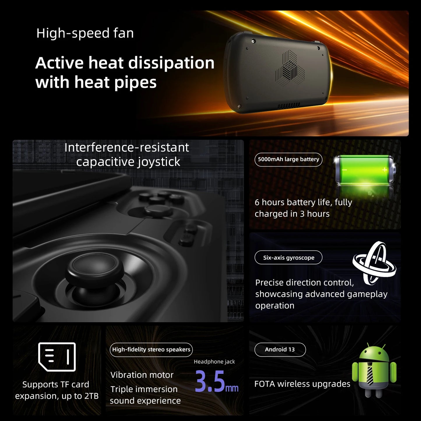 Anbernic RG Slide Retro Handheld Game Console 4.7" / LTPS In-Cell Android Video Gaming Player / Supports AI Assistant / 1080p-Port Out