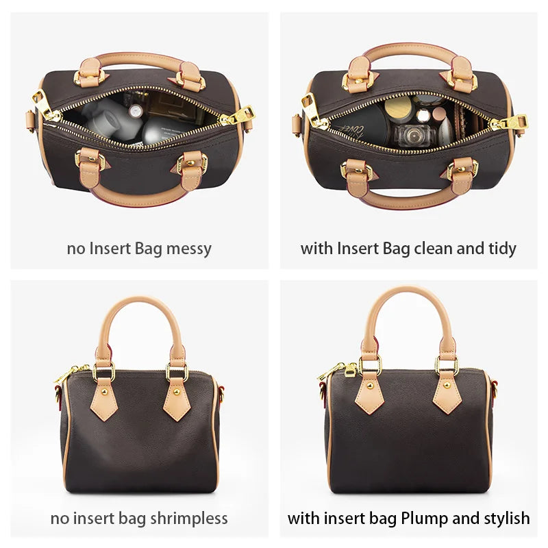 WUTA Felt Insert Bag Organizer For LV Speedy 20 25 30 35 / Flap Handbag / Inner Bag Makeup Travel Purse Storage Tote Bag Accessories