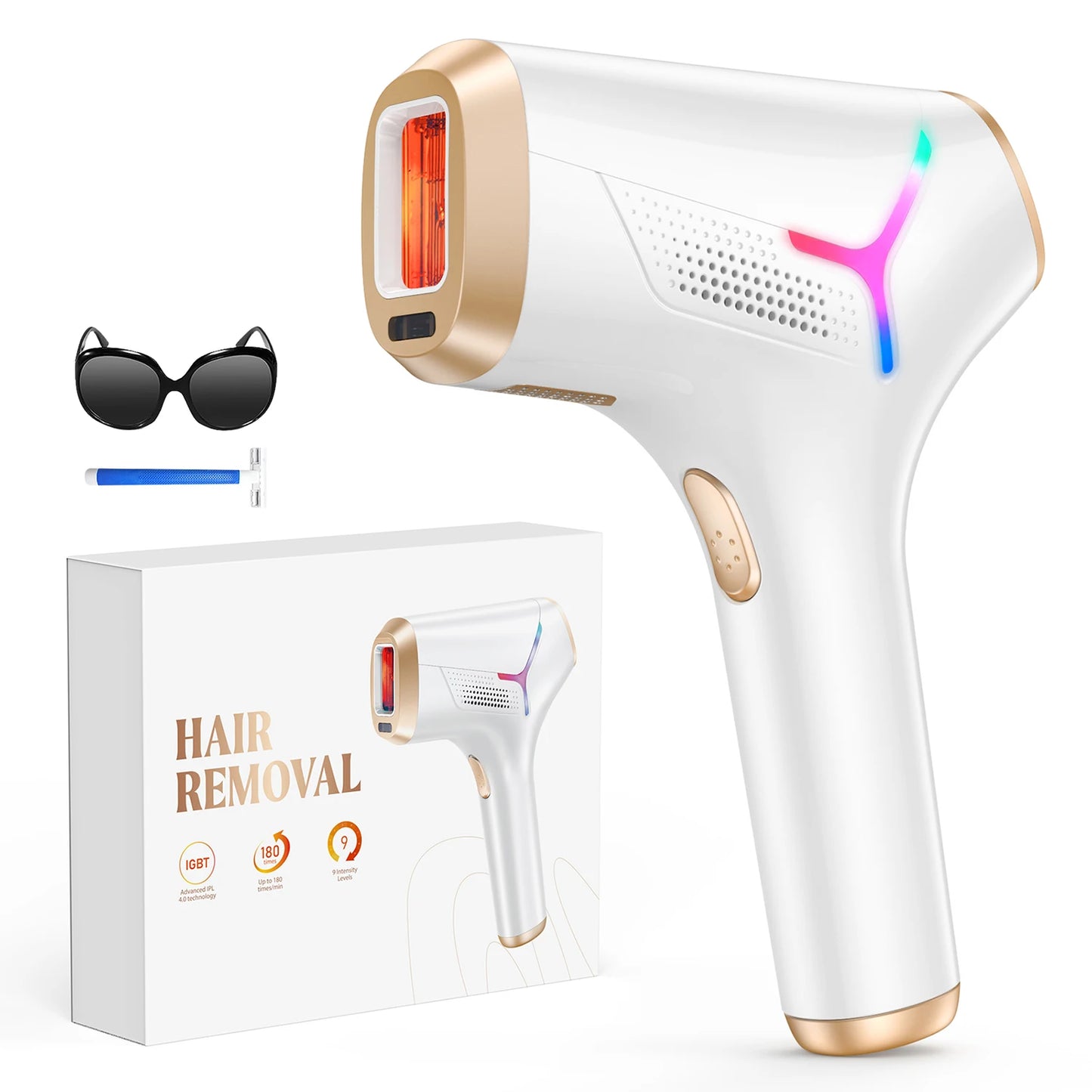 990000 Flashes Laser Hair Removal for Women and Men / IPL Hair Removal for Body, Bikini, and Facial Areas / Painless /  Permanent Hair Removal
