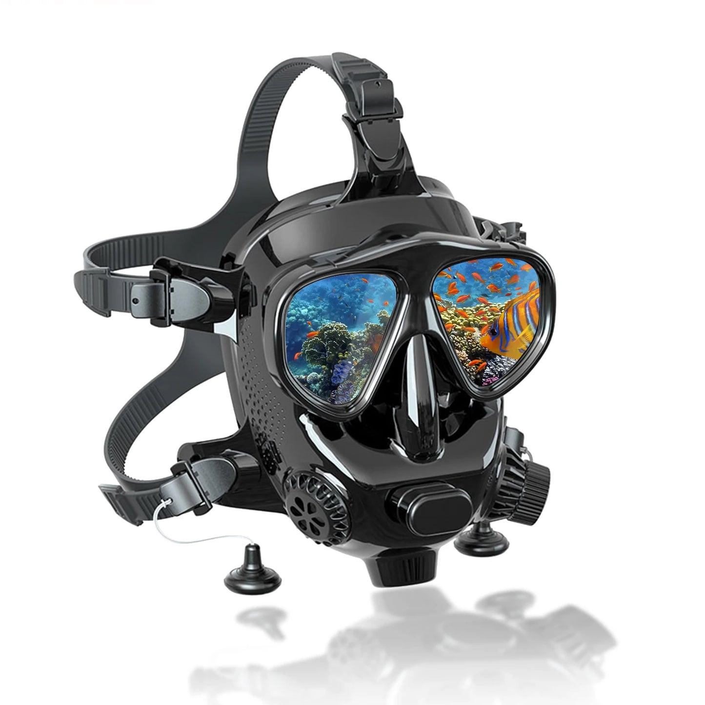 Full Face Diving Mask with Camera Mount  /  Full Face Snorkel Mask for Adults /  Compatible 1L/2L Scuba Diving Tank