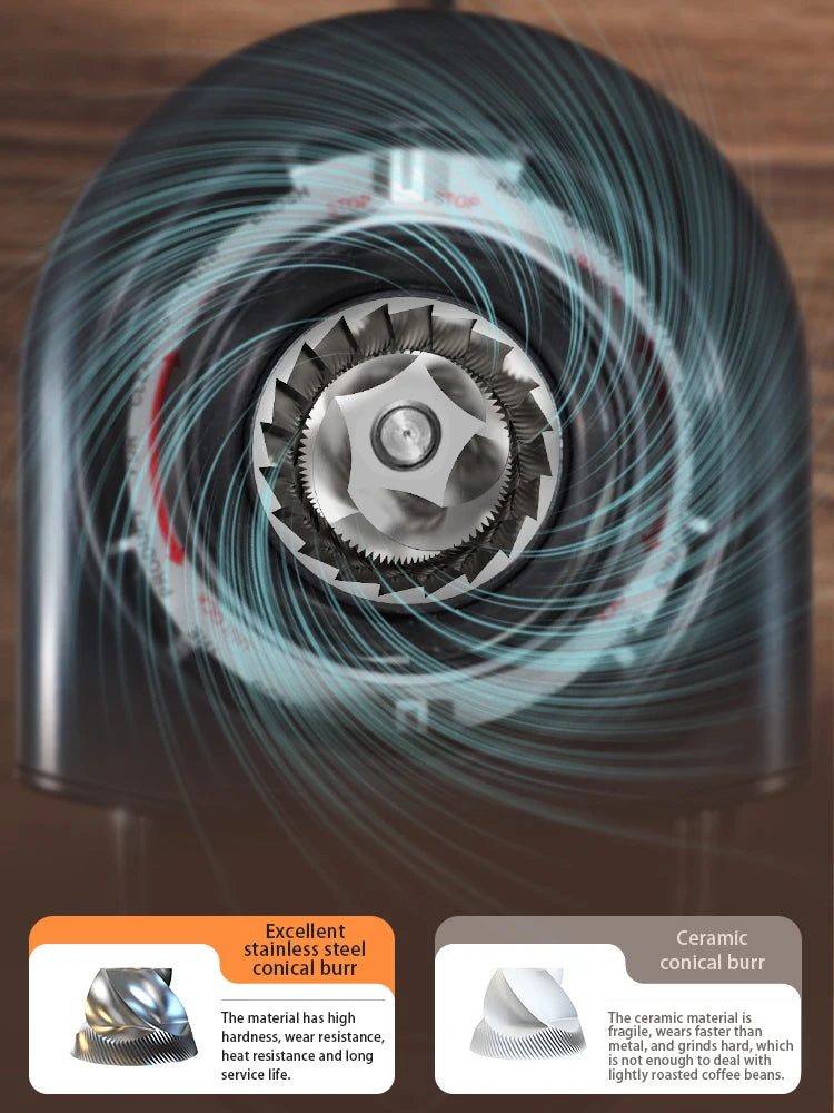 **Automatic Electric Coffee Grinder with 31 Gears for Espresso American Coffee Pour Over Visual Bean Storage G3