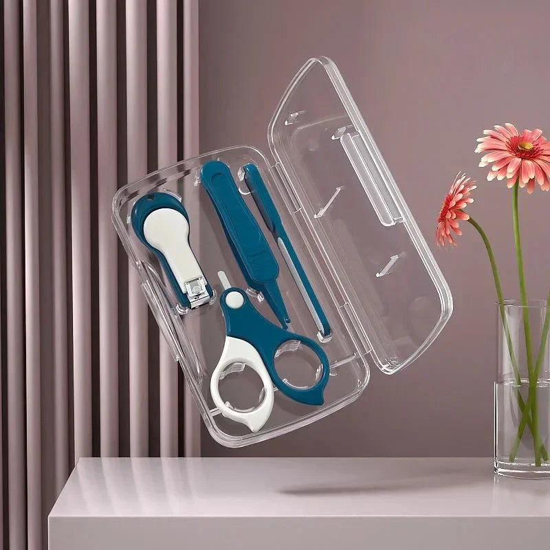 Newborn  / Baby Nail Scissor  /  Baby Nail Care Tool / Kid Safe /  Portable Nail Clipper Trimmer Tweezer with Box  / Children's Manicure Kit