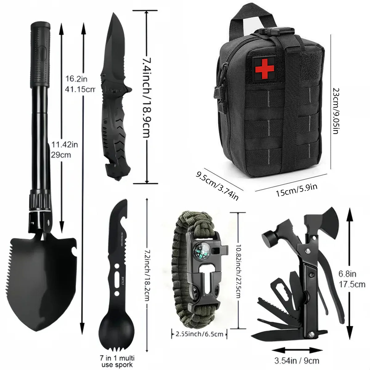 Outdoor Supplies  /  Camping  /  Emergency Equipment /  Camping Survival Tool Set /  Multifunctional Self Defense Supplies  /  First Aid Kits