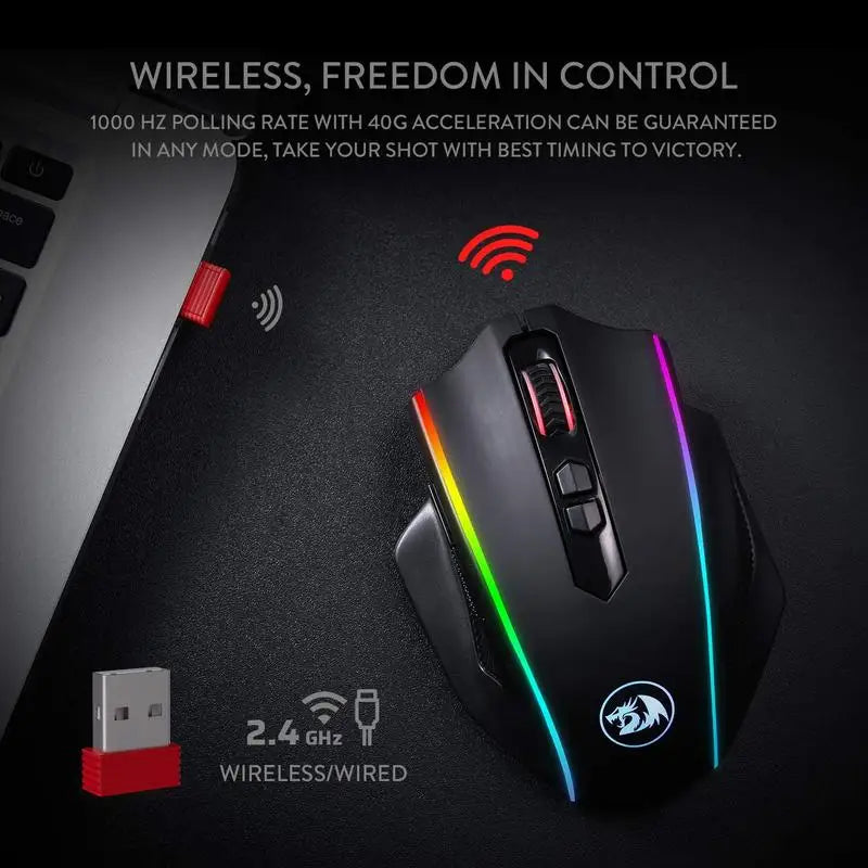 M686 Wireless Gaming Mouse / 16000 DPI Wired/Wireless Gamer Mouse /  Professional Sensor / 45-Hour Durable Power Capacity