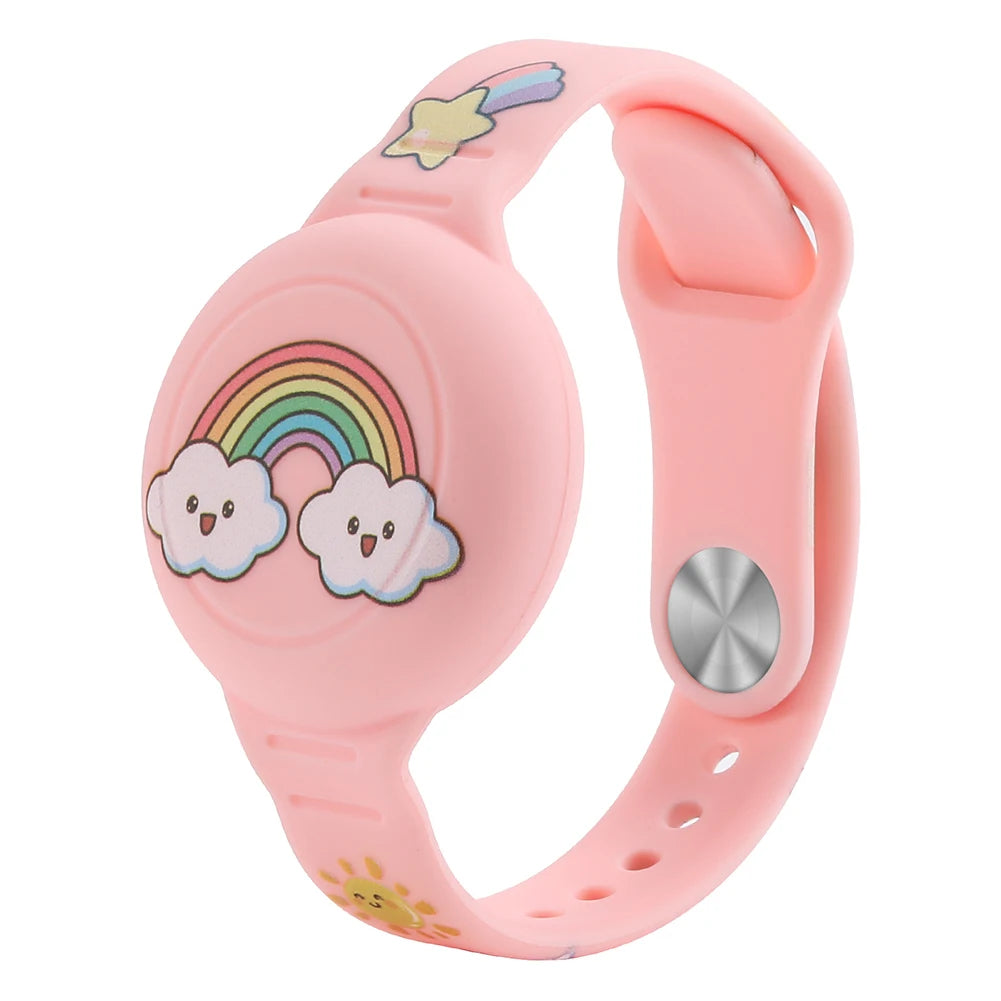 Cute Waterproof Silicone Toddler GPS Tracker Wristband for AirTag / Kids / Cartoon Design / Lightweight