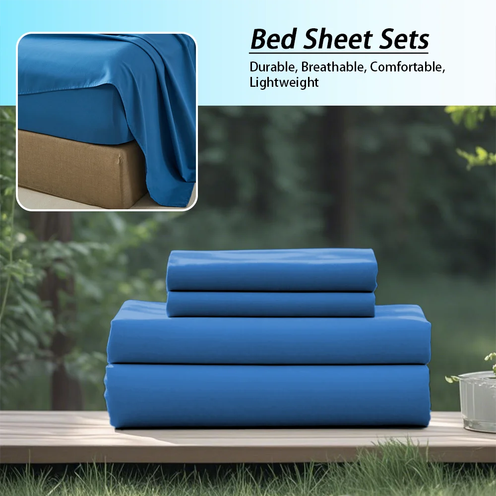 4 Pcs Soft, Solid Color, Fashionable Home Bedding Set / Microfiber / Suitable for All Seasons / 1 Fitted Sheet, 1 Flat Sheet,  2 Pillowcases