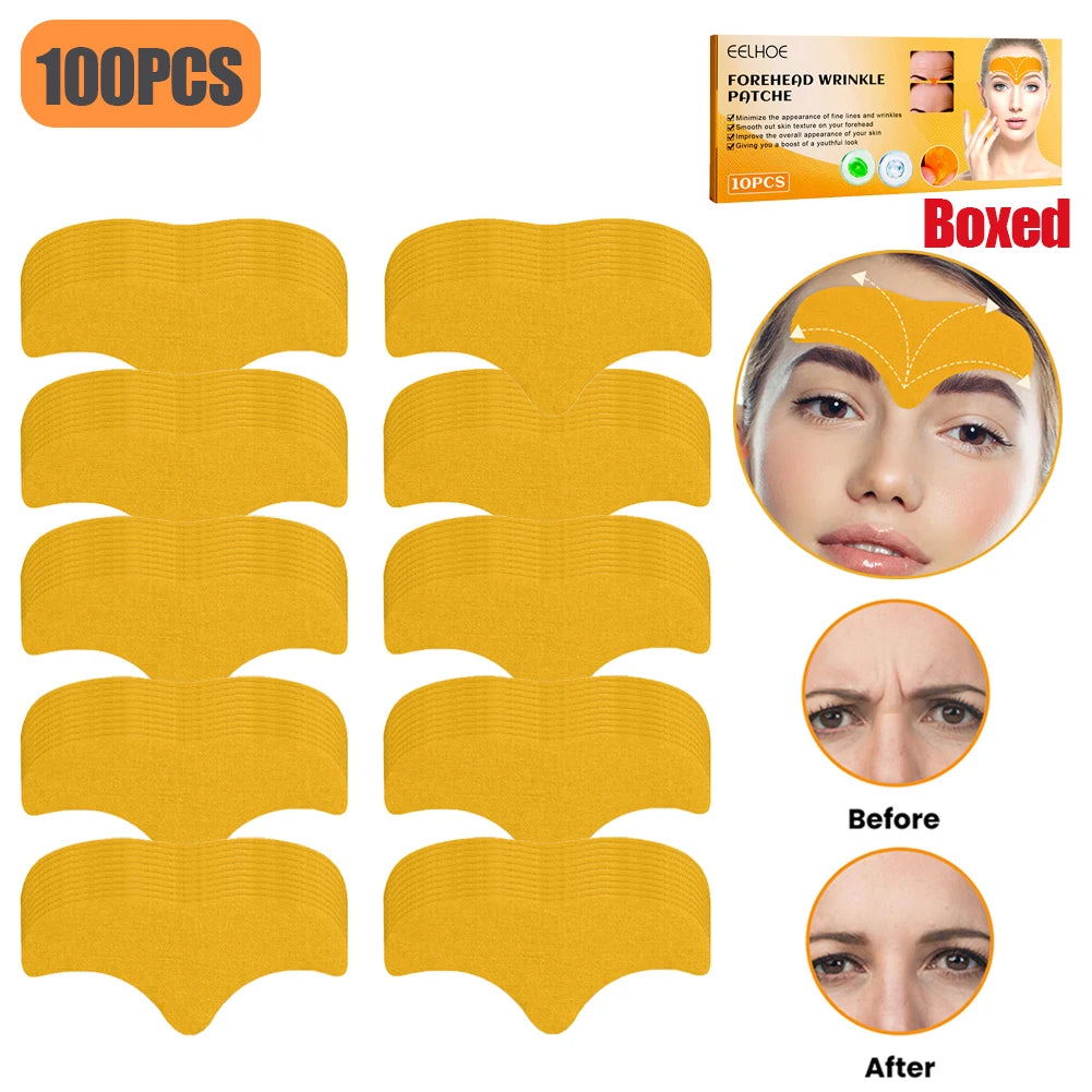 100-10pcs Collagen Forehead Wrinkle Patch  /  Face Mask /  Head Lines Remover Masks /  Lifting /  Anti-Aging Stickers  /  Skin Care  /  Beauty
