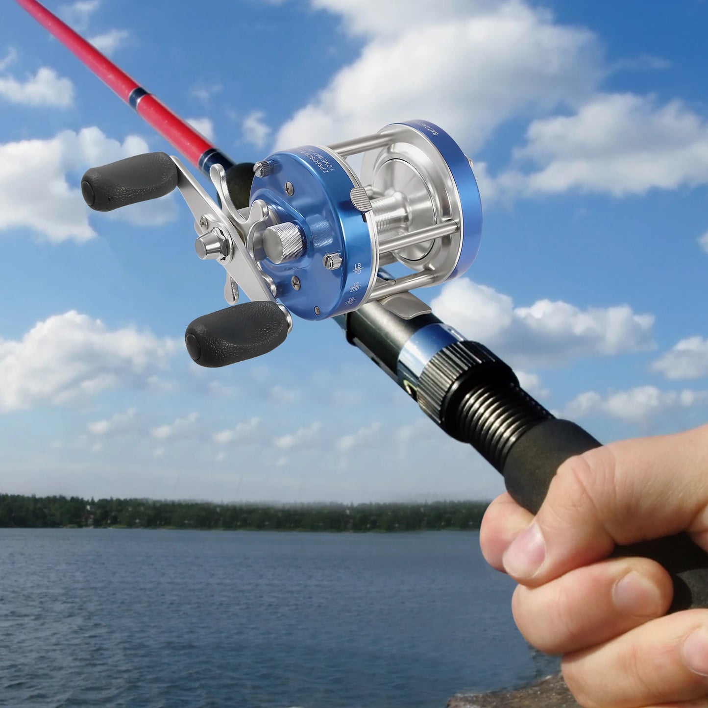 Round Baitcasting Reel  /  Conventional Reel for Catfish /  #40 Left/Right Hand Baitcasting Fishing Reel