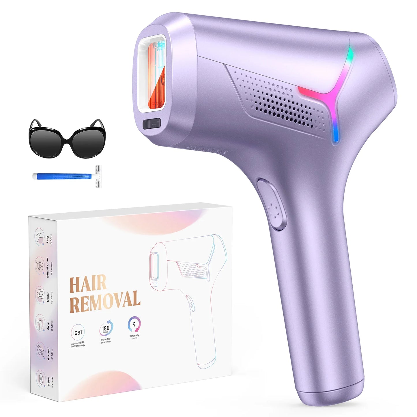 990000 Flashes Laser Hair Removal for Women and Men / IPL Hair Removal for Body, Bikini, and Facial Areas / Painless /  Permanent Hair Removal