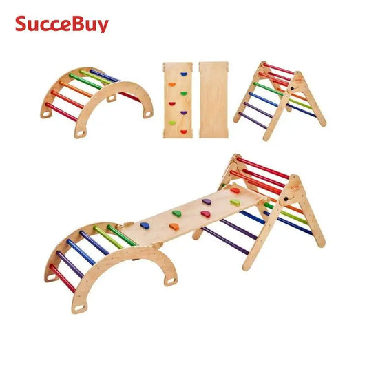 5 -n-1 Toddler Climbing Toy /   INDOOR Playground /  1-4 Years /  Montessori-Inspired!  /  Foldable /  Medium or Large Size /  Wooden Climbing Set