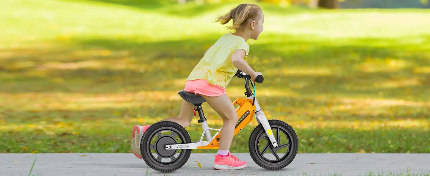 Electric Balance Bikes for Kids / 180W Electric Balance Bike / 12" Pneumatic Tire  / 21.6V/5.2Ah Battery /  Boys & Girls E-Bike / 3-6 Years