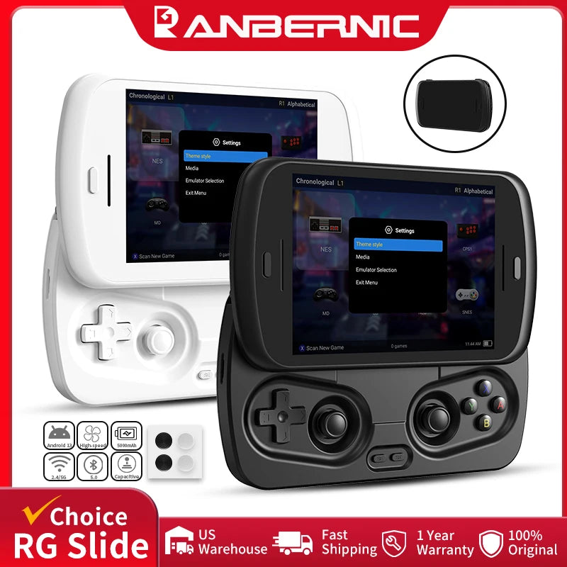 Anbernic RG Slide Retro Handheld Game Console 4.7" / LTPS In-Cell Android Video Gaming Player / Supports AI Assistant / 1080p-Port Out