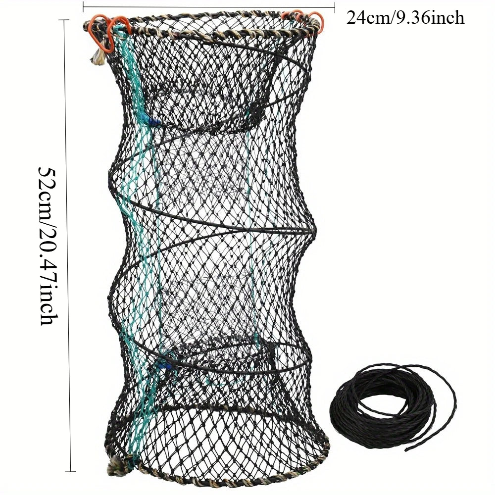 Crab Trap  /  Minnow Trap  /  Fishing Bait Trap with 10m Hand Rope  /   Folded Lobster & Crawfish Fishing Net Trap