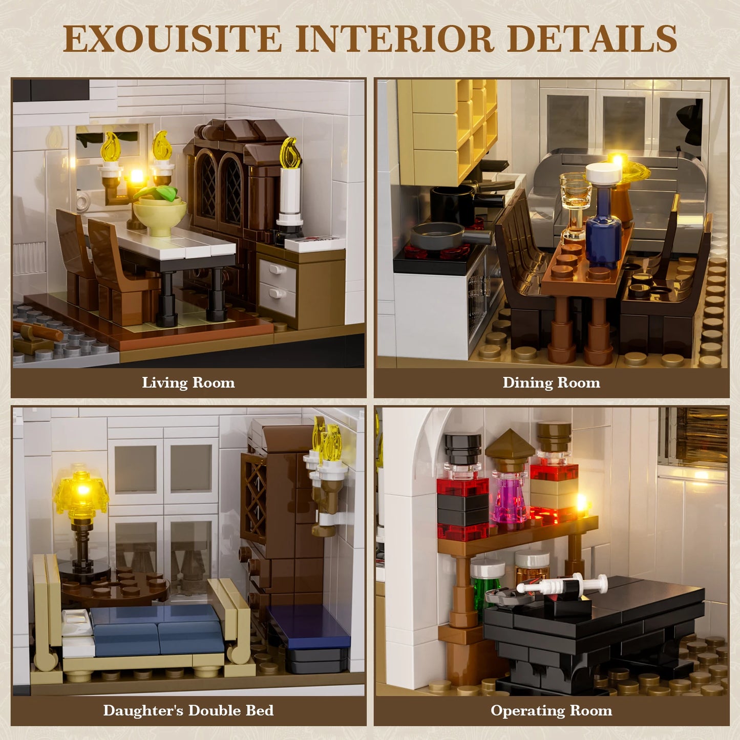 **1877 Pcs Magic House Blocks Set / Owens House Building Set / Architecture Model Home