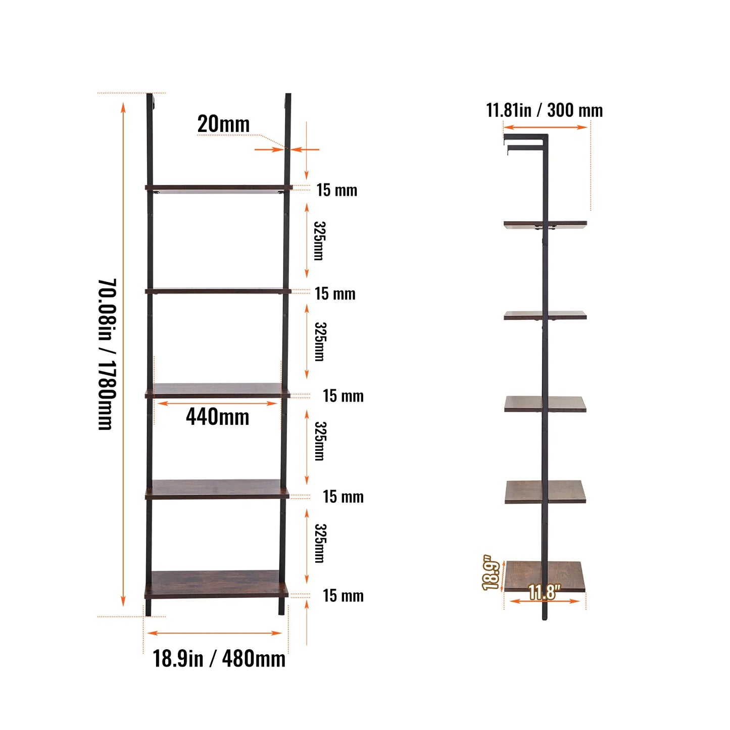 **Industrial Pipe Shelf / Wall-Mount Floating / Rustic Wood Shelves / Bracket Storage Rack for Kitchen Bedroom