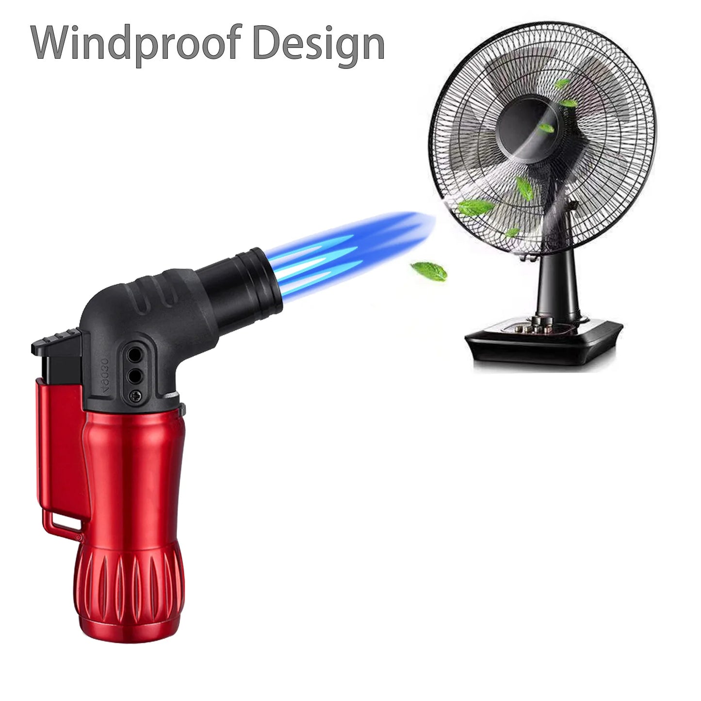 4pcs  Set Triple Jet Flame Torch Lighter  /  Bend Head Design /  Refillable Butane Gas Jet  /  3 Flame Windproof  /  Without Butane