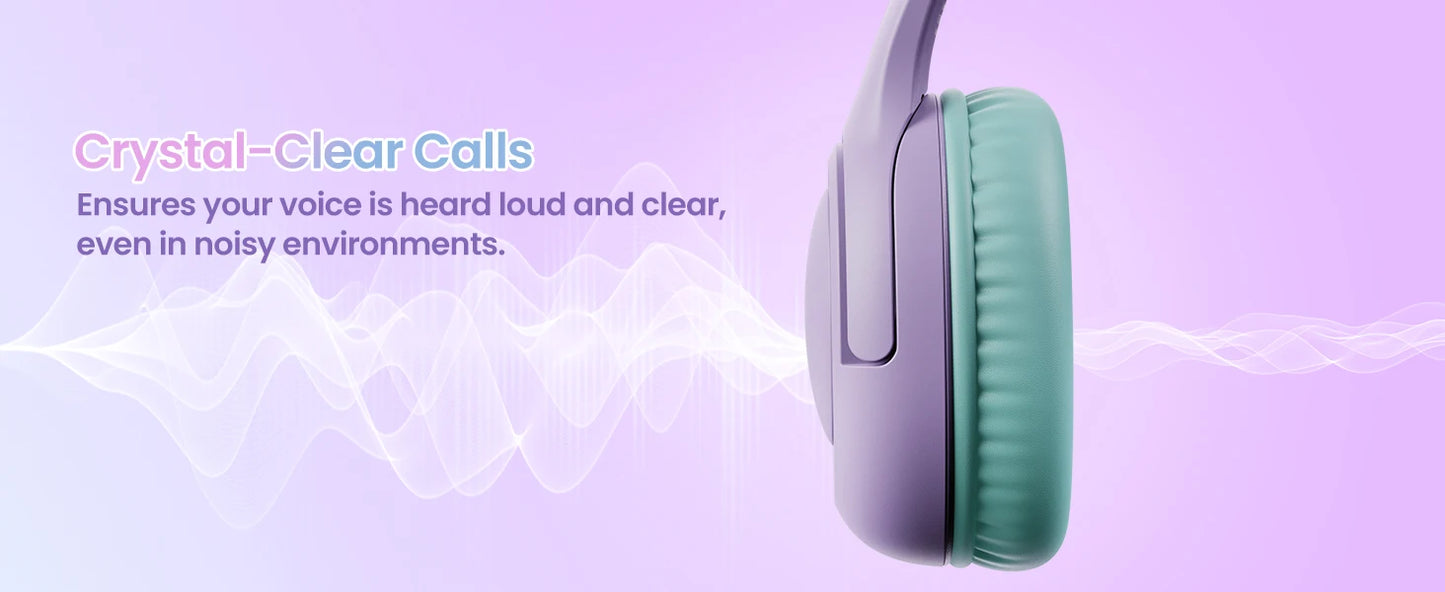 Kids Headphones Wired for School /  85/94dB Volume Limiter /  Foldable Stereo Sound Headset /  for Kids Learning, Tablet,  IPad,  PC