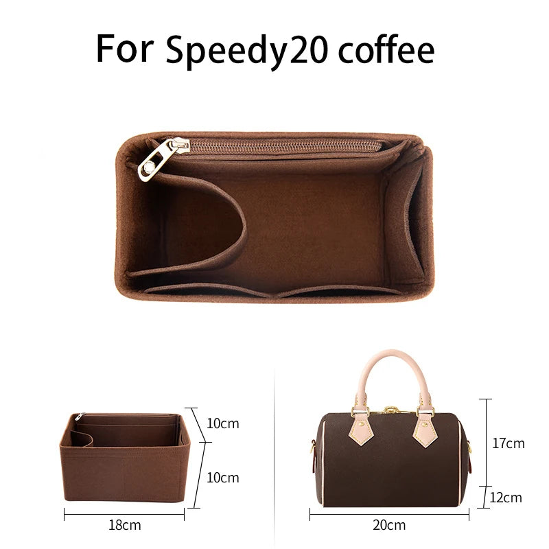 WUTA Felt Insert Bag Organizer For LV Speedy 20 25 30 35 / Flap Handbag / Inner Bag Makeup Travel Purse Storage Tote Bag Accessories