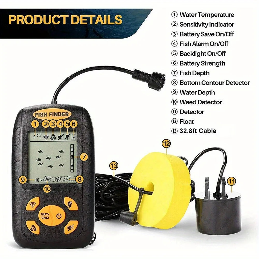 2.3'' Quality Portable Fish Finder /  Echo Sonar  / Alarm Sensor  /  Transducer  /  Fishfinder