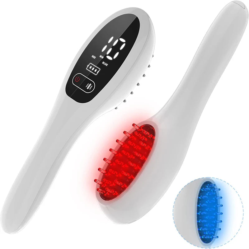 Electric Laser Hair Growth Comb  /  Anti Hair Loss /  Therapy Comb / Infrared  /  650nm 470nm LED Red Light /  Vibration Massage /  Hair Care Brush  /  Portable
