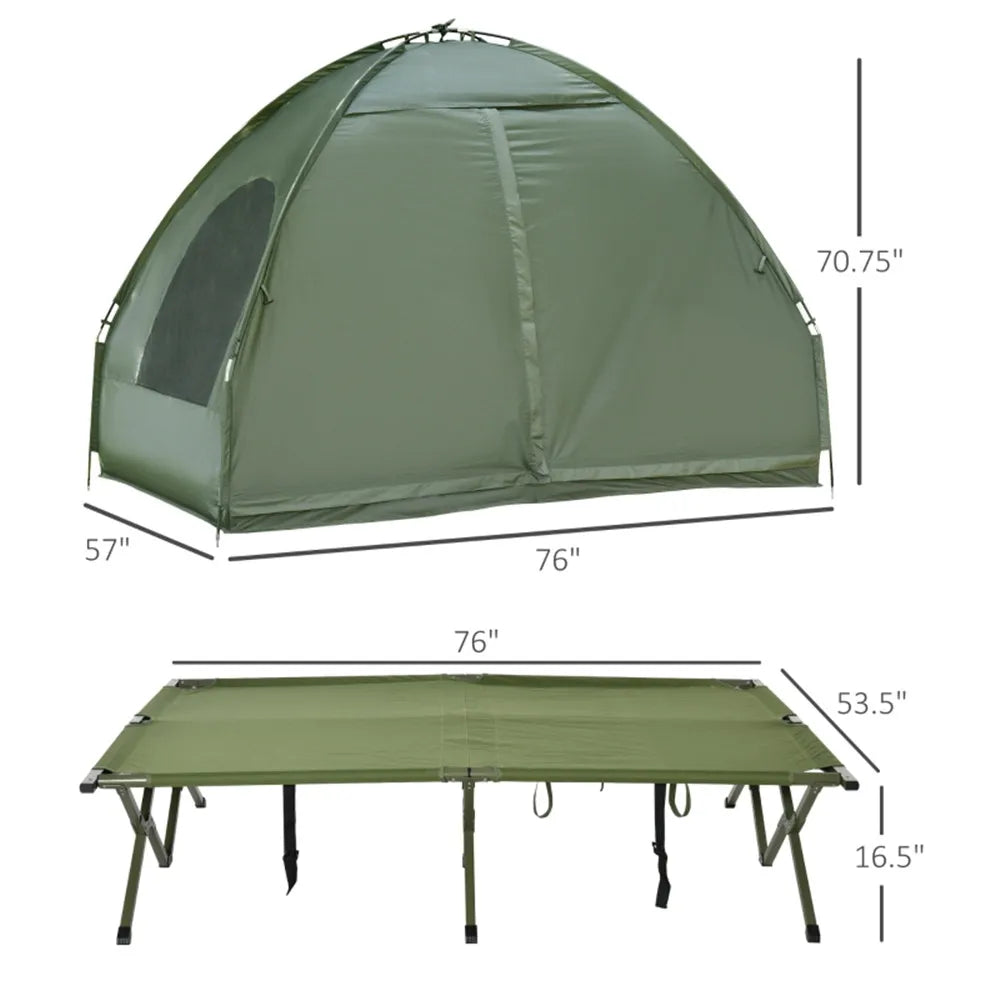 Compact 1 Person Folding Portable Pop-Up  /  Off-Ground Bed  /  Single Layer  /  Polyester  /  Rod /  Outdoor /  Camping  /  Hiking