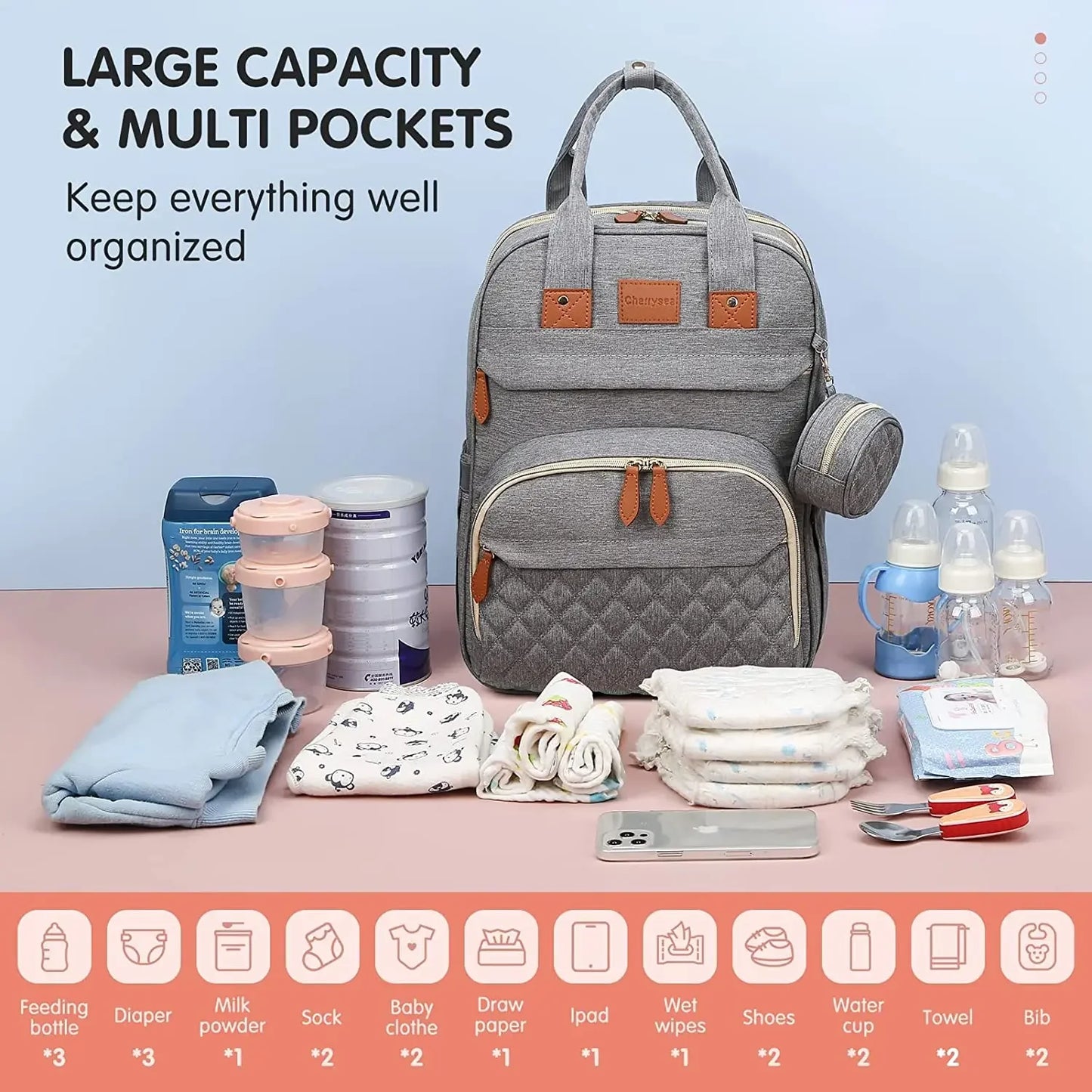 **3 In 1 Diaper Bag Backpack / Foldable Baby Bed / Waterproof Travel Bag with USB Charger / Diaper Bag Backpack with Changing Bed / 3 types