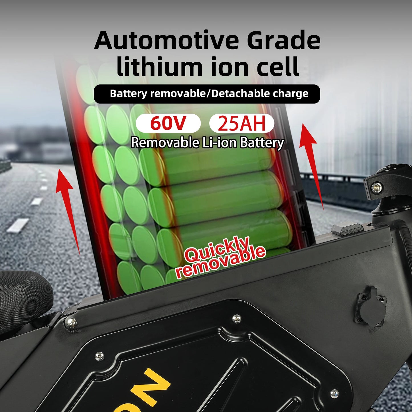 Electric Mountain Bike for Adults /  3000W E-bike  / 45 MPH /  60 Miles Range /  60V 25AH Removable Battery  /  Dual Shock Absorber /  E Bike