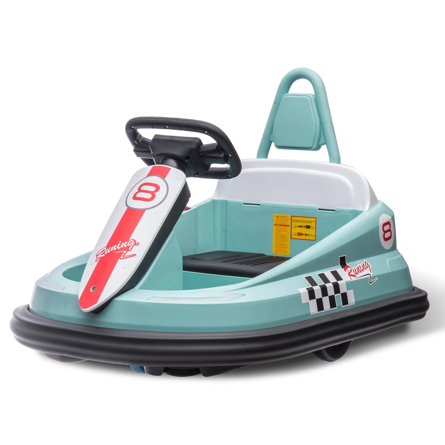 Bumper Car for Toddlers /  6V Electric Ride On Toys for Kids /  1.9 MPH Max Speed  /  Steering Wheel 360 Degree Spin  /  2-Speeds / Lights / Music